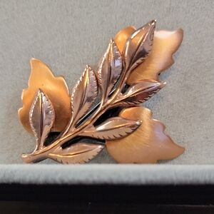 Renoir Copper Leaf Brooch